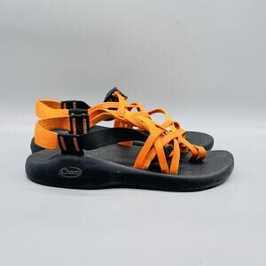 Chaco Sandals Womens 8 Orange Strappy Adjustable Vibram Hiking Water Shoes